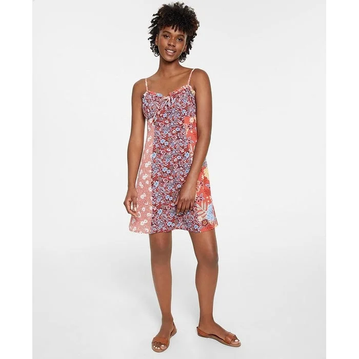 Trends Bar III Women's Printed Sweetheart A Line Dress Orange Size Large