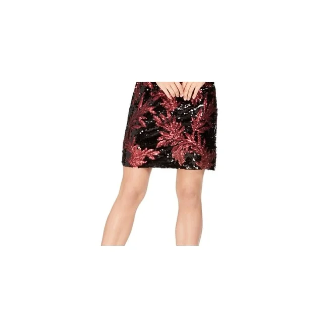 Street Show-off Style Taylor Women's Dresses Split Sleeve Sequin Cocktail Burgundy Wine Size 12