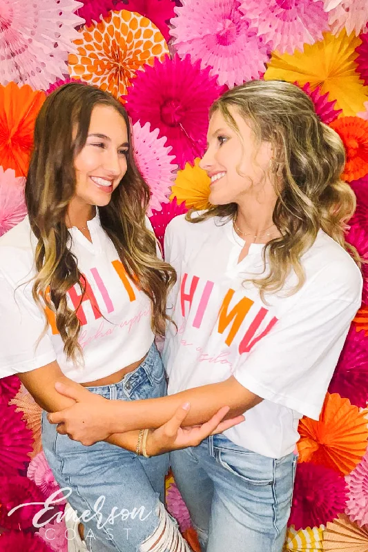 Casual Chic Wear Phi Mu Colorful Recruitment Notch Tee