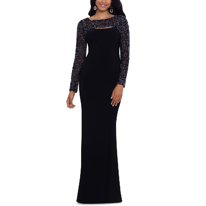 Easygoing Fashion Betsy & Adam Women's Embellished Cutout Gown Black Size 6Petite - 6P
