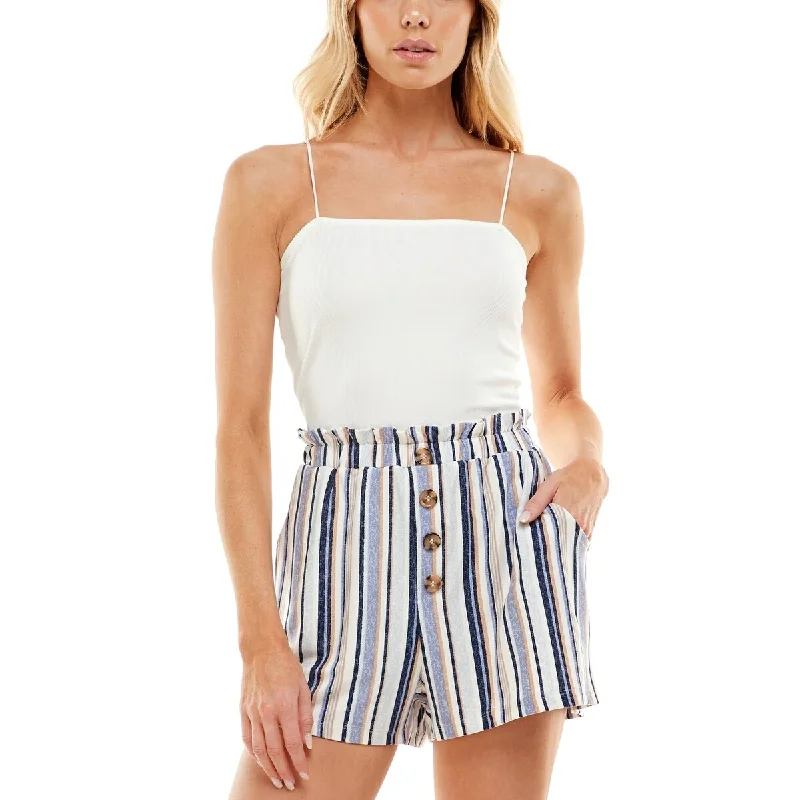 Warm Comfort Ultra Flirt Junior's Paperbag Waist Romper Blue Size Medium