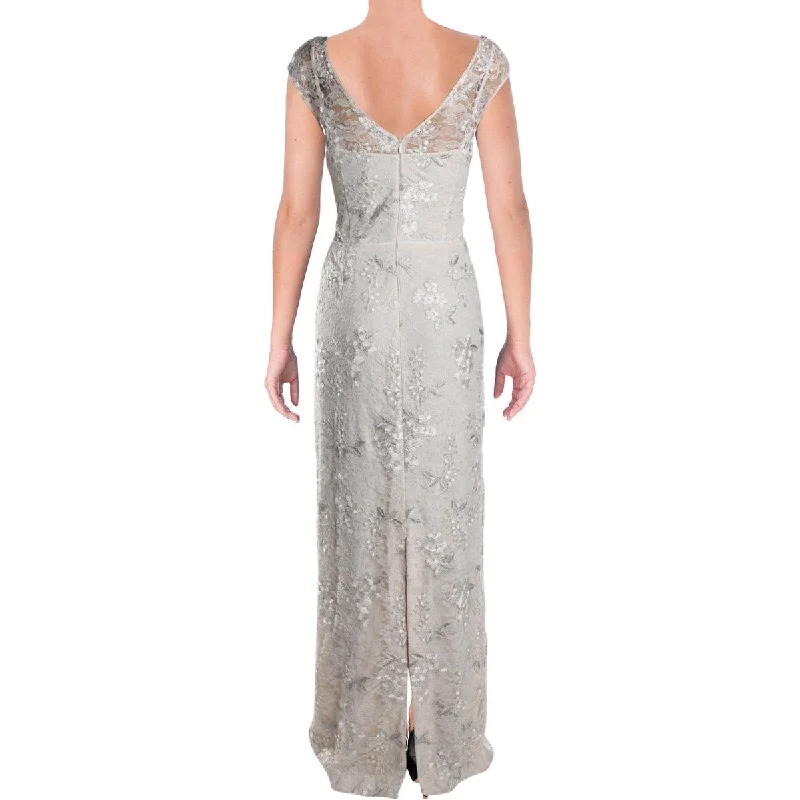 Leisure And Entertainment Ralph Lauren Women's Kirlene Embroidered Lace Evening Dress Beige Size 10