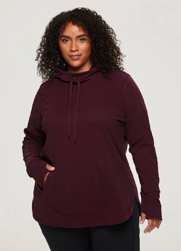 Elegant And Lazy Plus Oliver Plush Hoodie Tunic Sweatshirt
