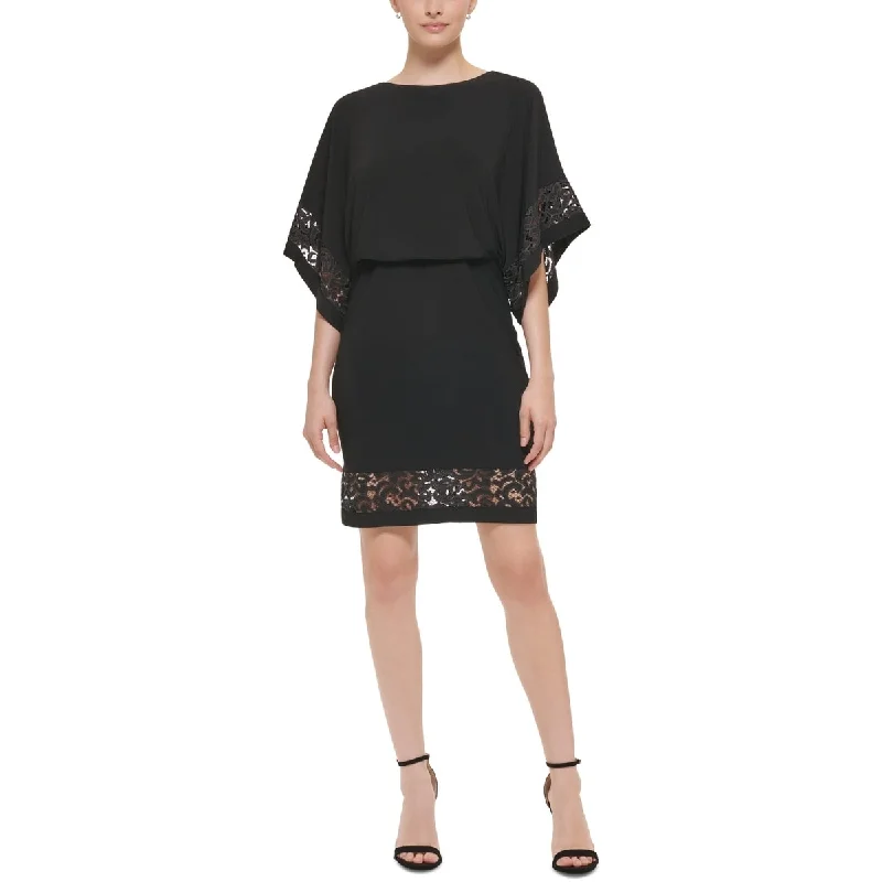 Exquisite Embroidery Jessica Howard Women's Lace Inset Blouson Dress Black Size 6