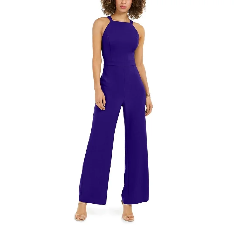 Romantic And Sweet Vince Camuto Women's Back Cutout Halter Jumpsuit Blue Size 4