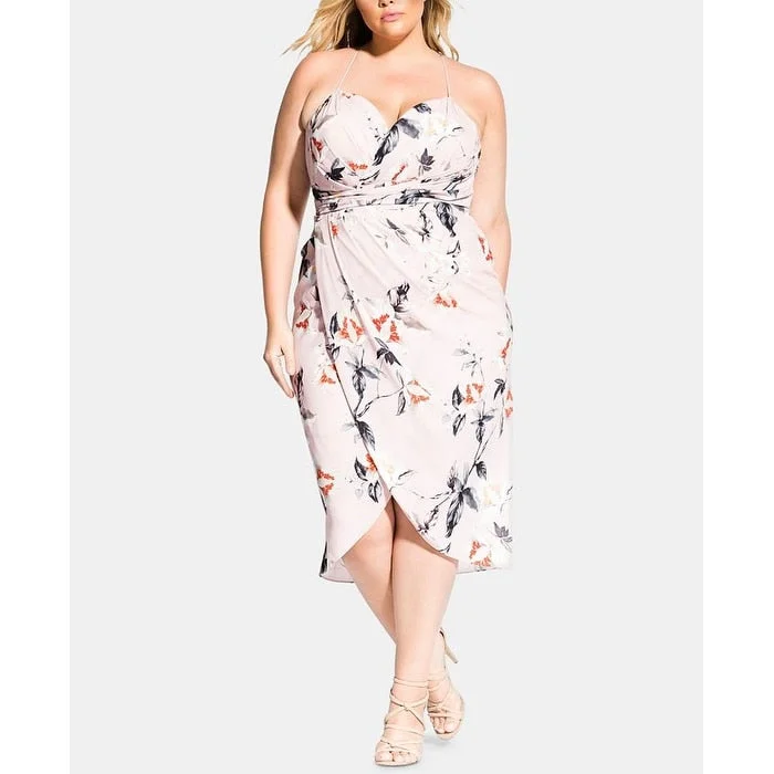 Fashion Must-have City Chic Women's Exotic Lily Dress Pink Size M