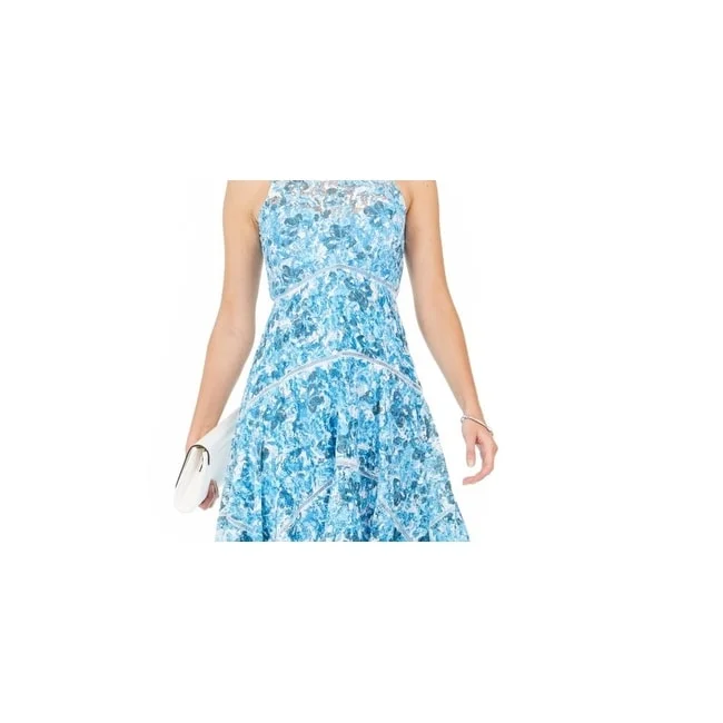 Casual And Versatile Taylor Floral Women's Lace Midi Dress Blue Size Medium Regular