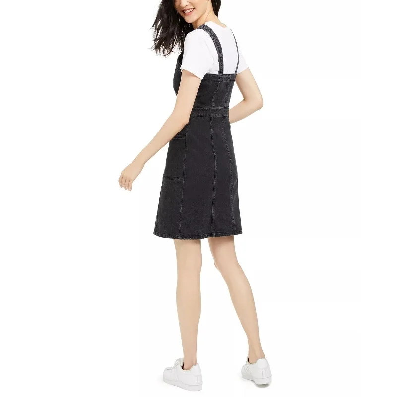 Preview New Products Oat Women's Button Front Fitted Overall Dress Black Size 10
