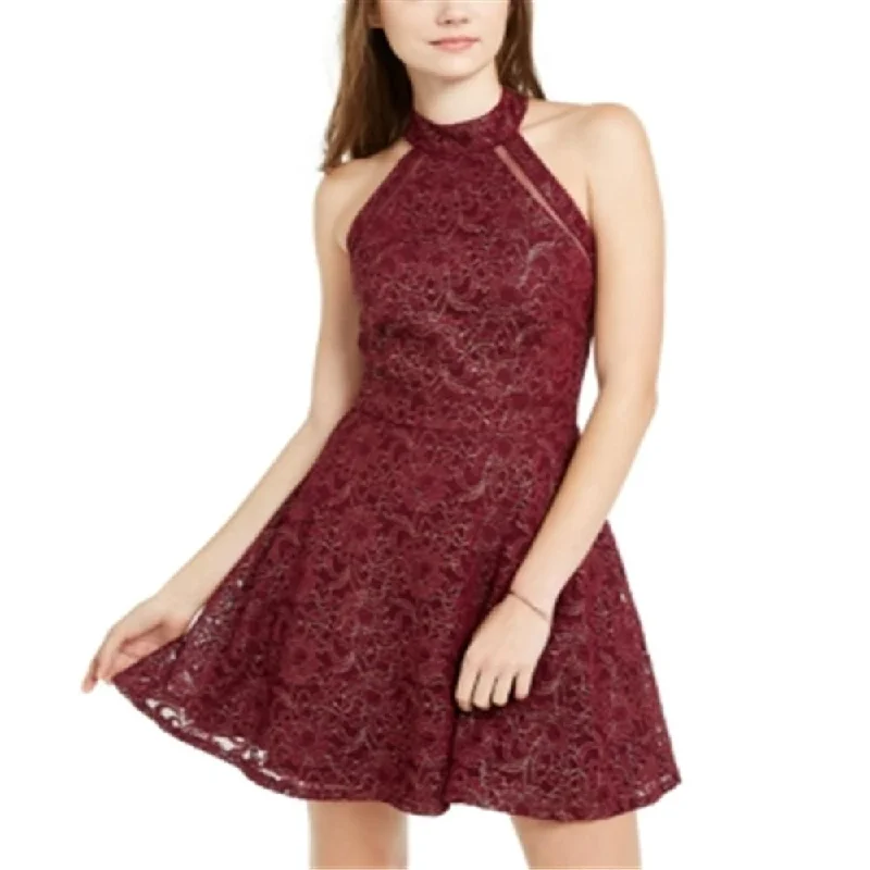 Retro Design Teeze Me Women's Open Back Mesh Cocktail and Party Dress Red Size 7-8
