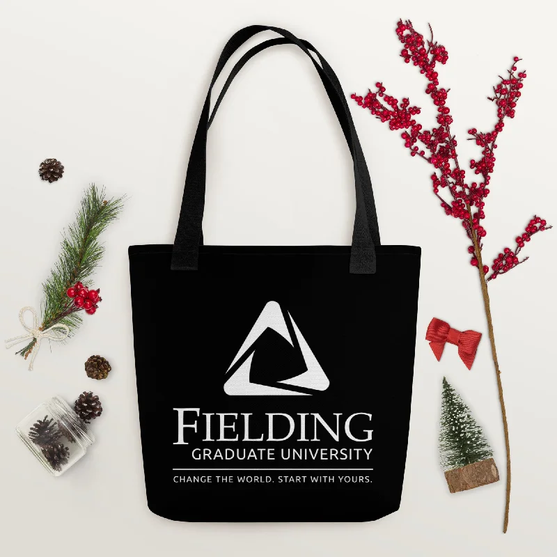 Wearable At Home Or Out Tote Bag - Black | Fielding Logo