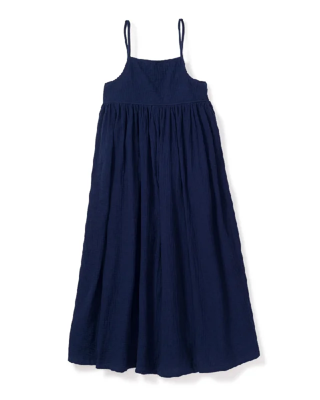 Stretch Design Petite Plume Navy Gauze Serene Sundress