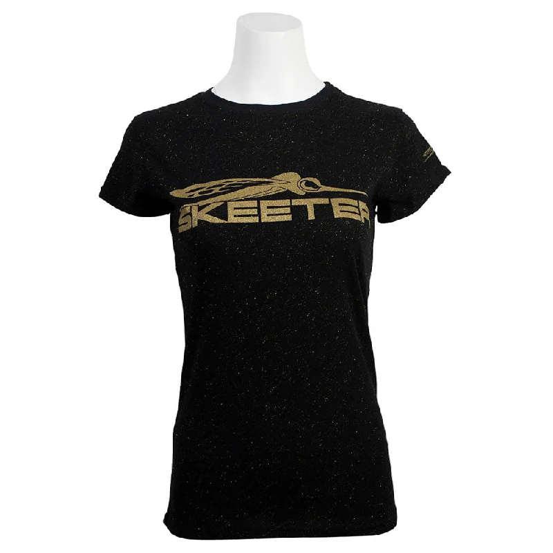 Relaxed Style Skeeter Glitter Knit Tee - Black - Gold