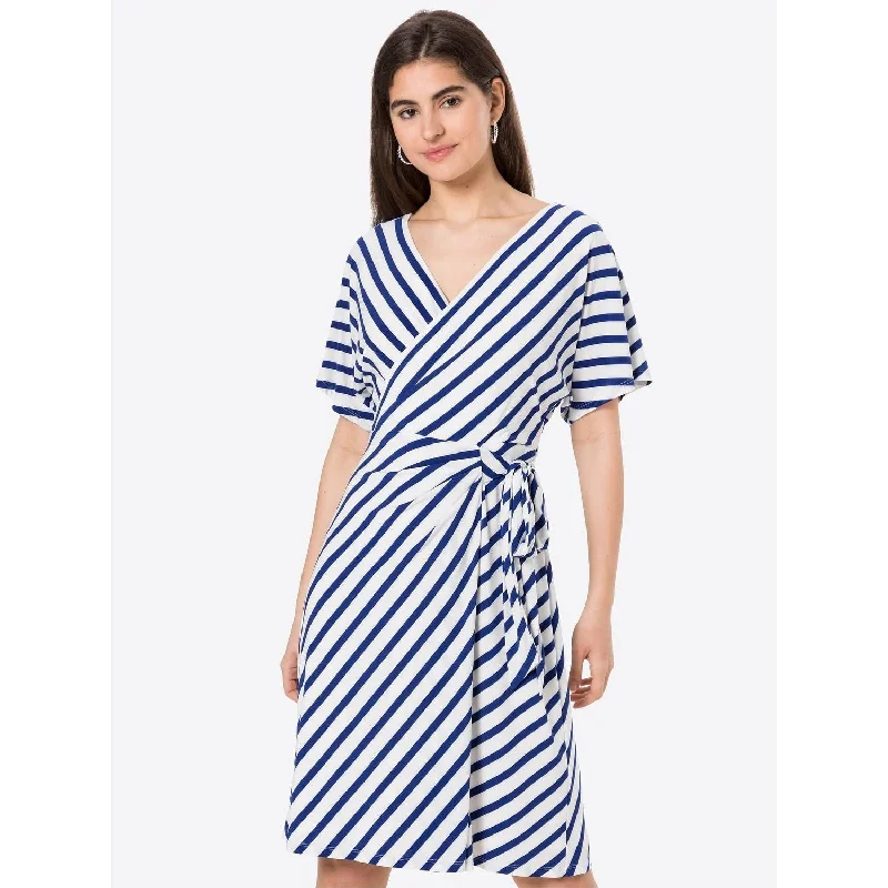 Chic Lounge Ralph Lauren Women's Chevron Jersey Dress Blue Size 8