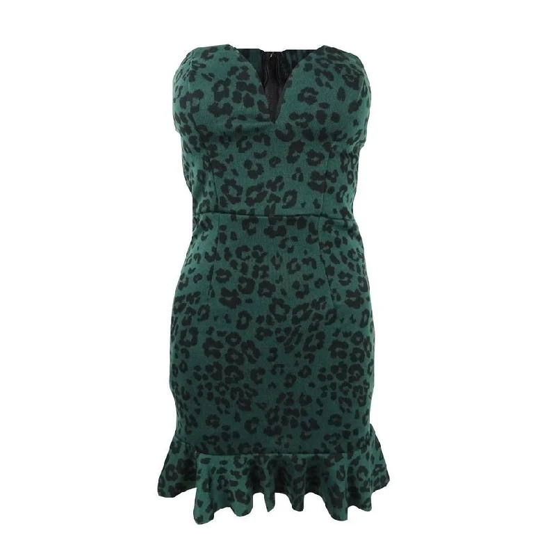 Lively And Youthful Trixxi Women's Mini Fit Flare Evening Dress Green Size 1
