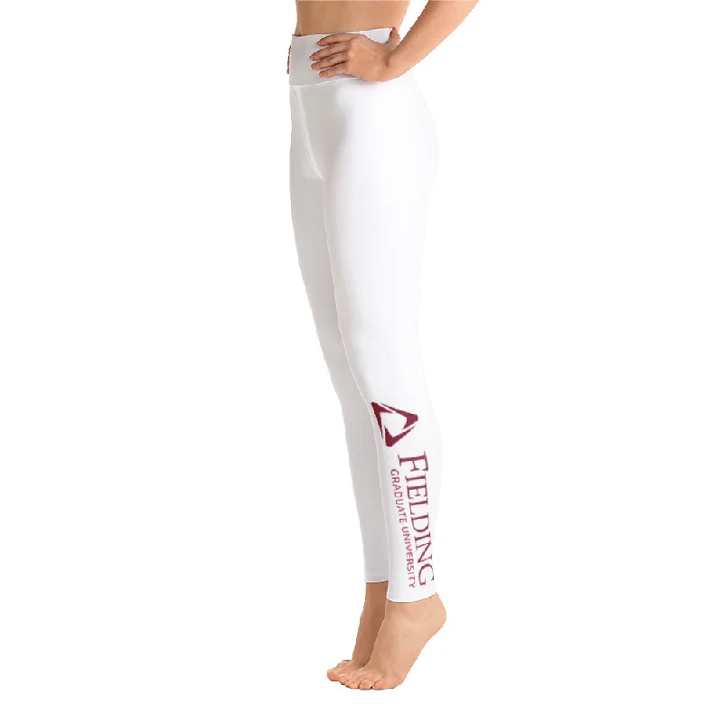 Loose Fit Yoga Leggings - White | Fielding Logo