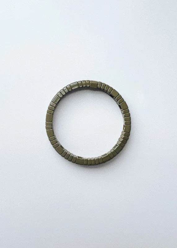 Comfy Pants Mini Round Single Bracelet - Olive