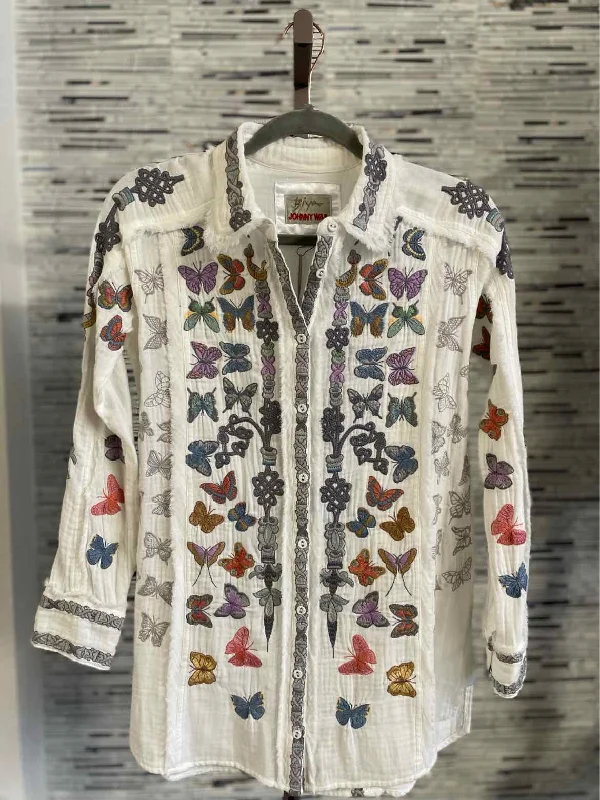 Johnny Was Size XS white/multi Embroidered Top