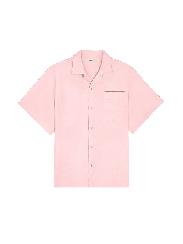 Noble And Elegant Womens DNA Aloe Linen Camp Collar Shirt—magnolia pink