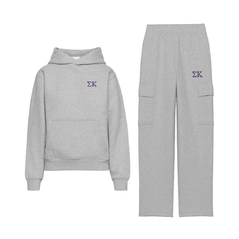Designer Style Sigma Kappa Fave Fit Fleece Cargo Hoodie Set