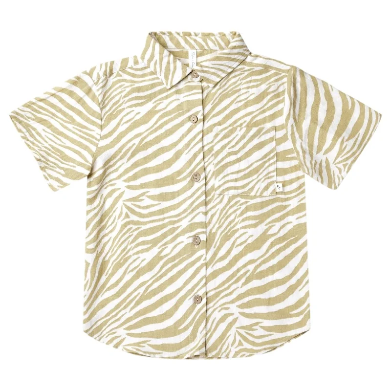 ZEBRA BUTTON DOWN TOP