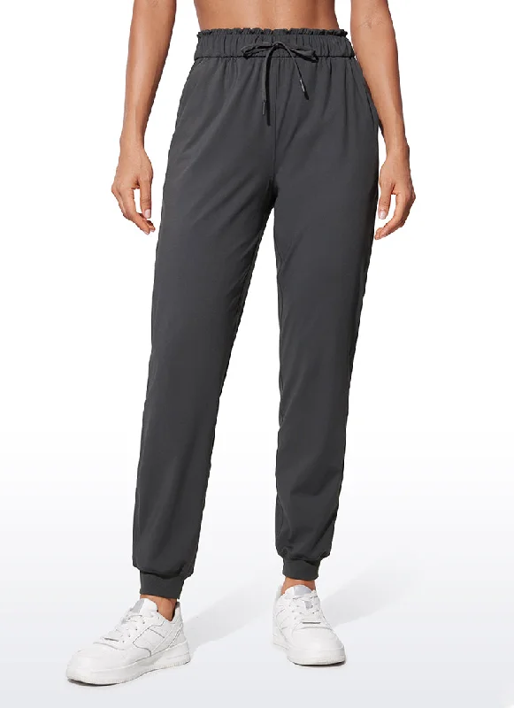 Fashionable and casual Stretch High Waisted Pockets Joggers 28"