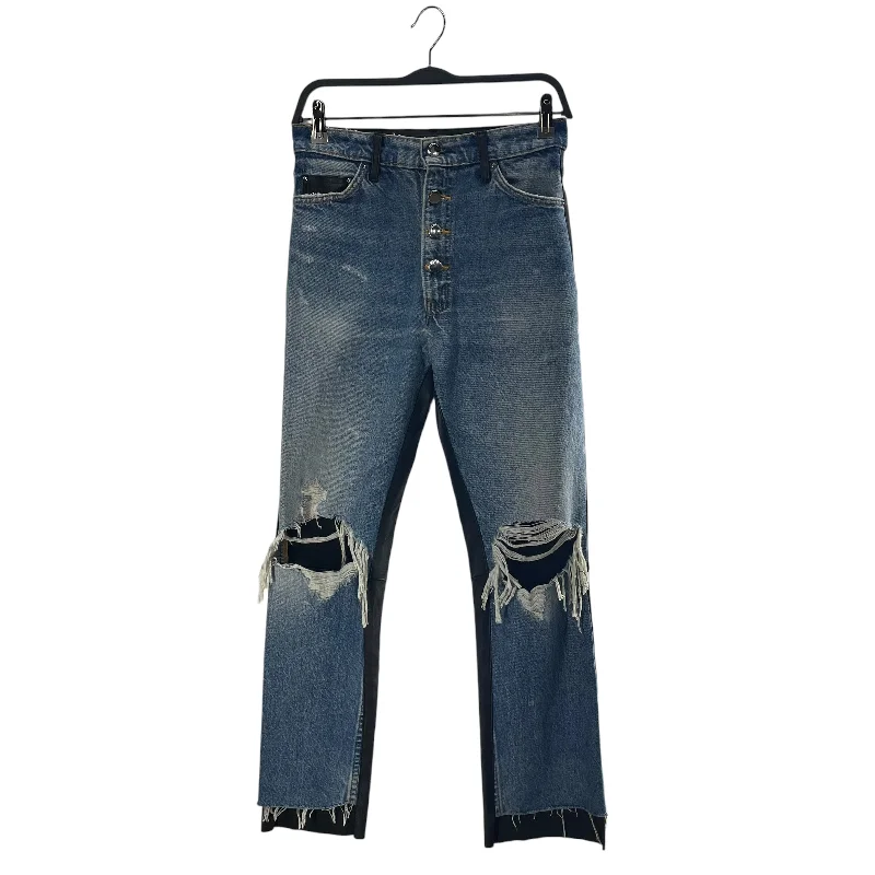 Alice style AMIRI/Skinny Pants/26/Denim/IDG/blu wash distressed leather bk