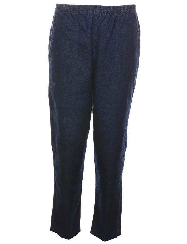 Personality Publicity Elasticated Waist Dark Wash Lee Denim Trousers - W26 L26