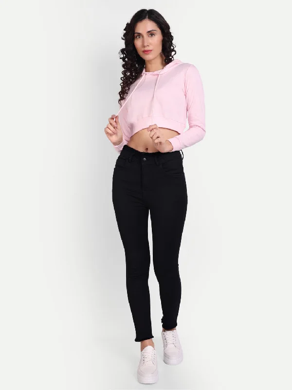 Sports Fashion Crop Hoodie by UQ (Pink)