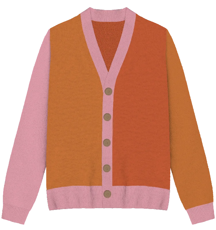 Luxury Temperament Lesbian Colorblock Knit Cardigan