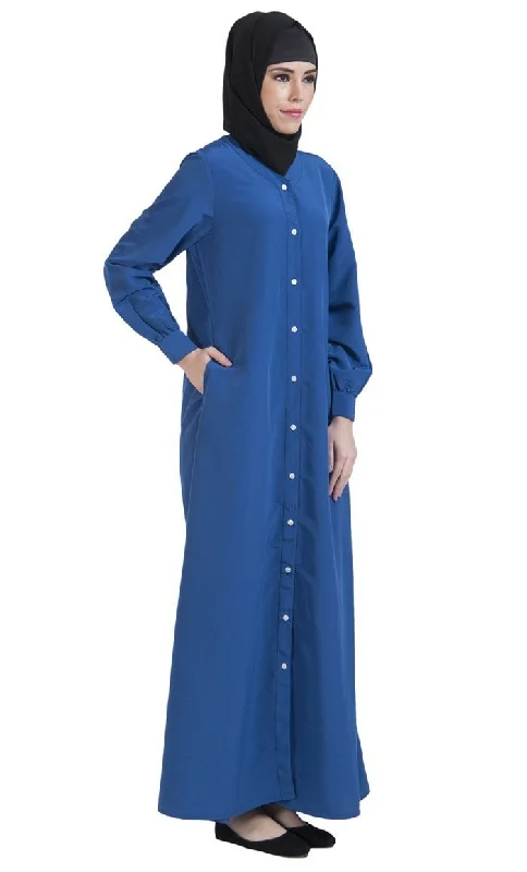 Cozy Pants Button Down Front Open Jilbab Abaya