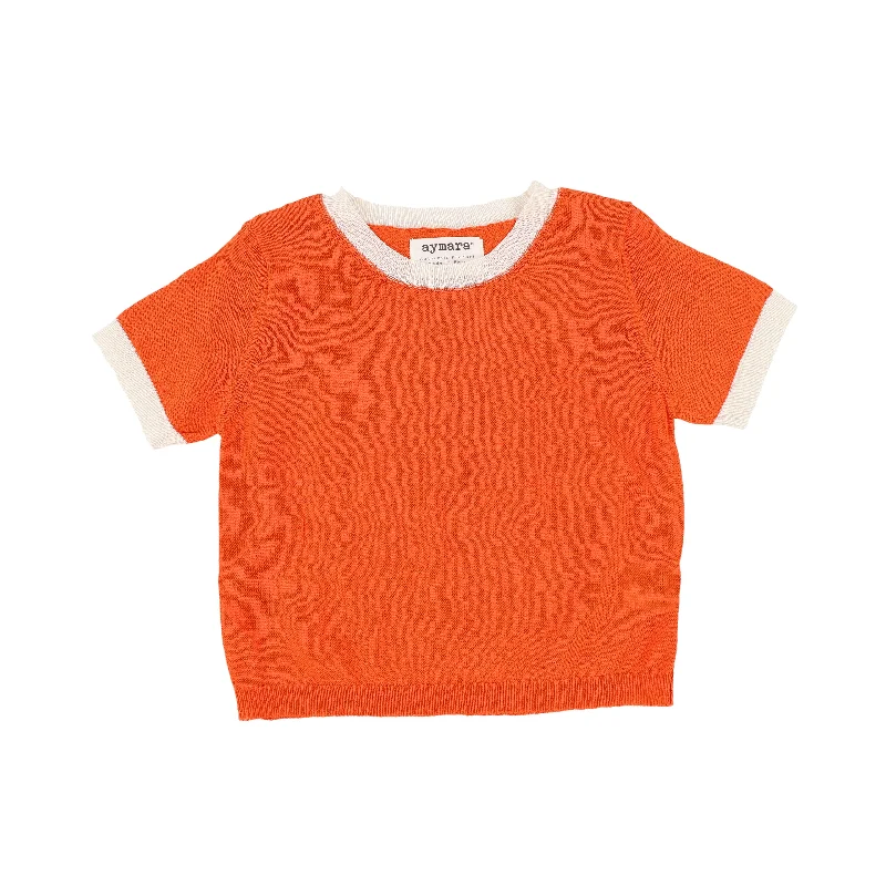 Sports Design AYMARA APRICOT AND WHITE TRIM SWEATER [Final Sale]