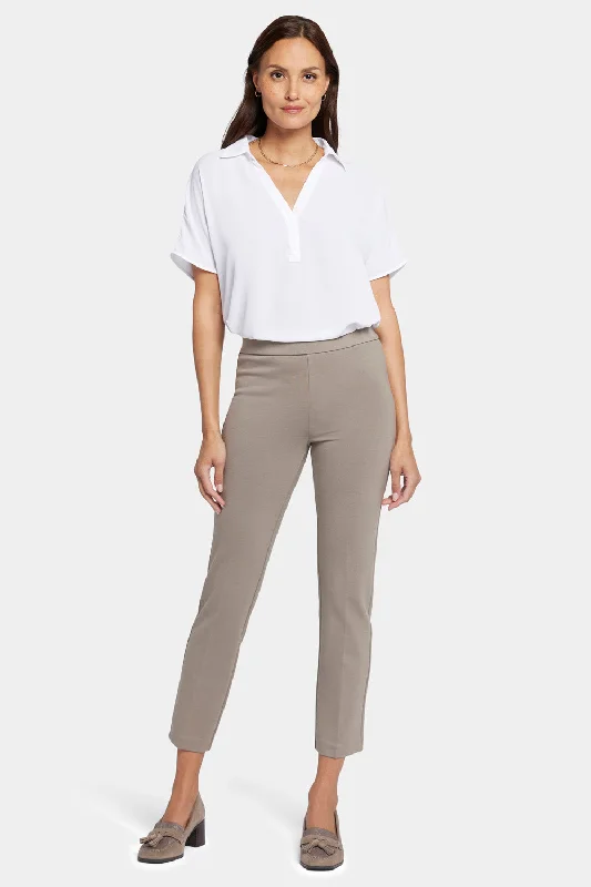 Street Fashion Style Pull-On Straight Ankle Trouser Pants - Saddlewood