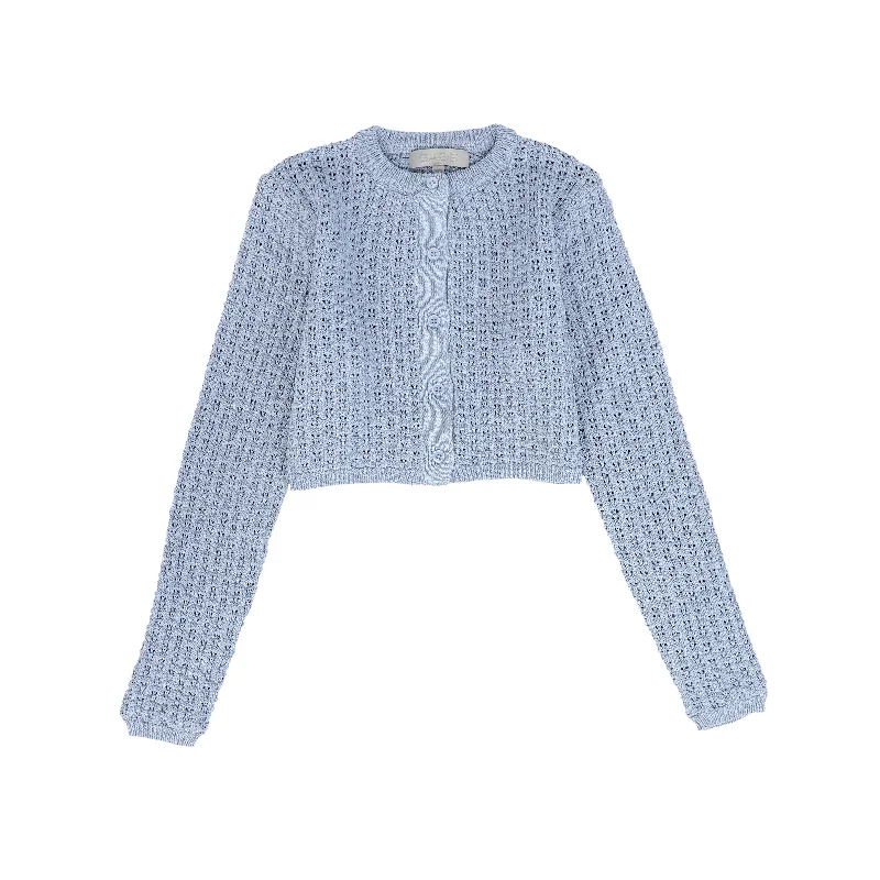 Celebrity Style BACE COLLECTION BLUE POINTELLE CARDIGAN