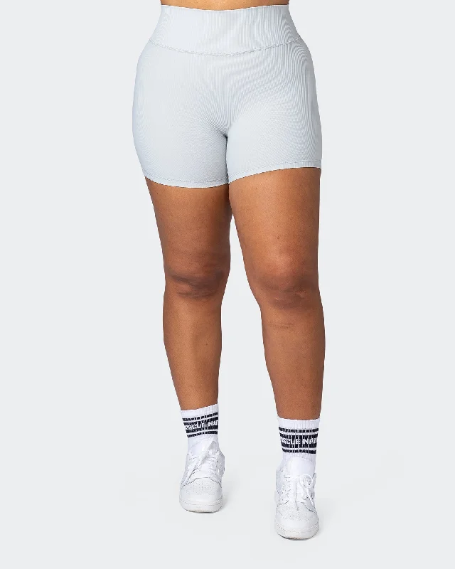 Sports Series Zero Rise Rib Midway Shorts - Quiet Grey