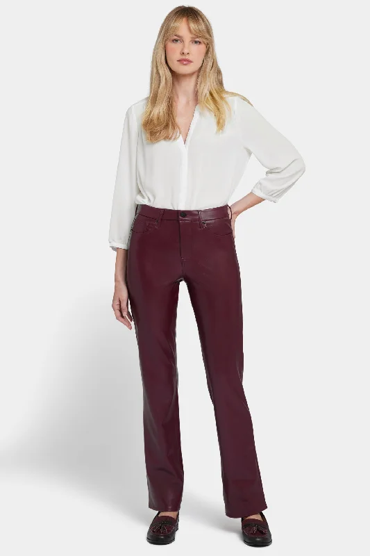 Relaxed Fashion Faux Leather Marilyn Straight Pants - Tavern