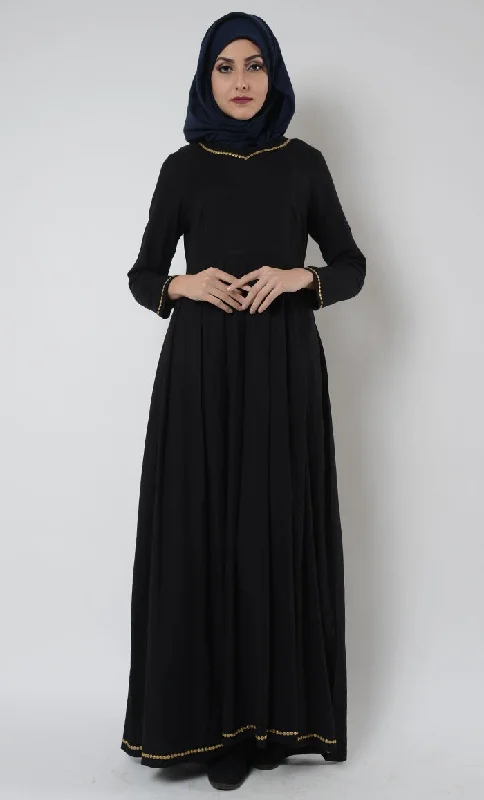 Urban Design Sense Sequins embellished flared abaya dress