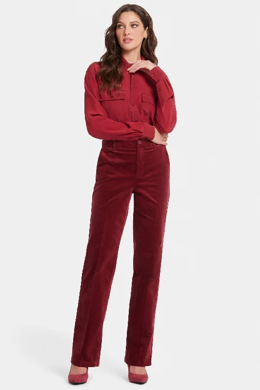 Easy Chic Straight Trouser Pants - Wild Currant