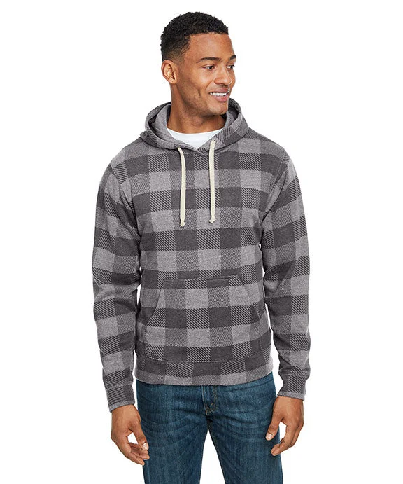 Quality Tailoring JA8871 - J America Adult Triblend Pullover Fleece Hooded Sweatshirt | Smoke Triblend Buffalo