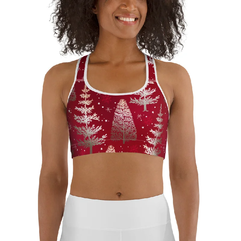 Quality Tailoring Silver Noel Pines Sports Bra