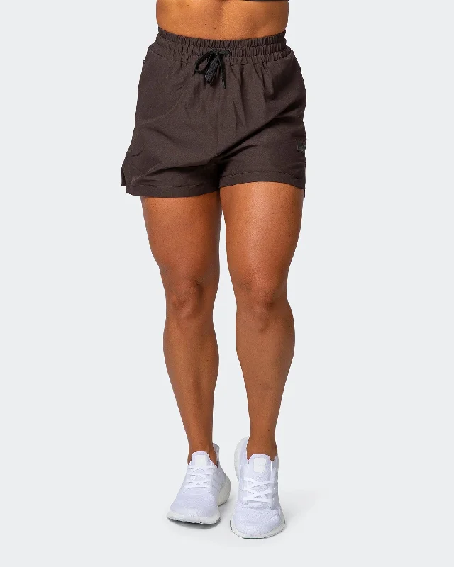 Sports Vitality Style WOMENS ELEVATE ACTIVE SHORTS Cocoa
