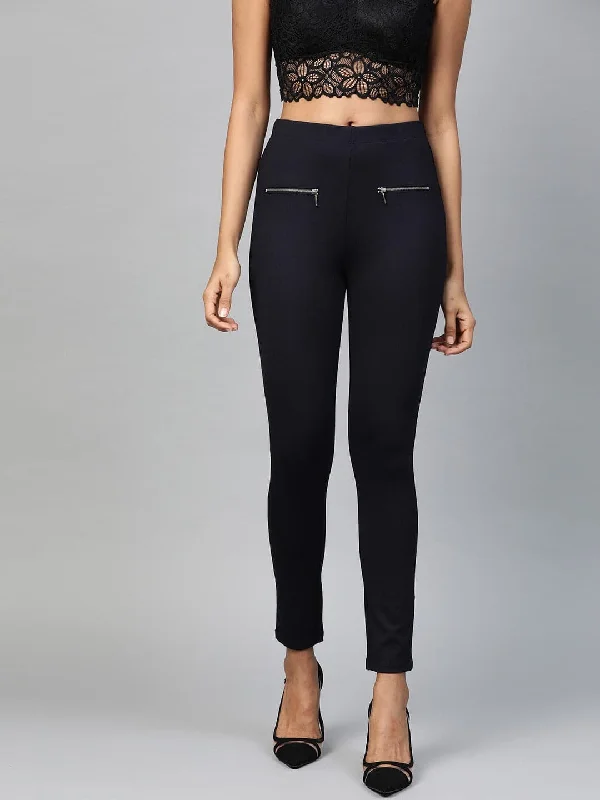 Boutique display Navy Pocket Chain Detail Jeggings