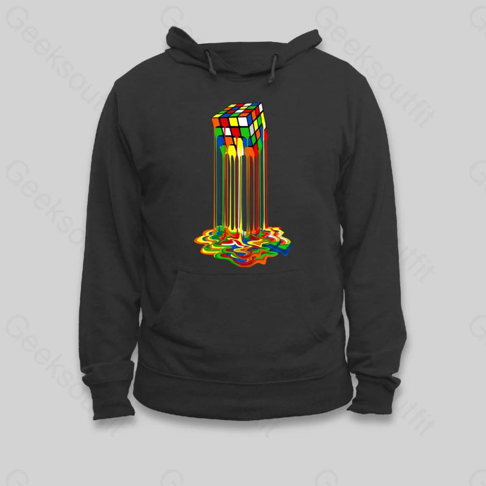Effortless Dressing Rainbow Abstraction melted rubix cube Hoodie
