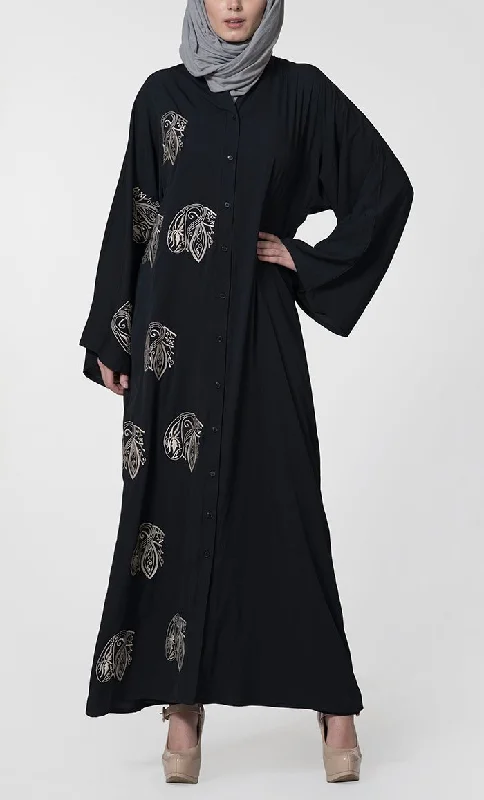 Cozy Fit Embroidered Front Open Jilbab