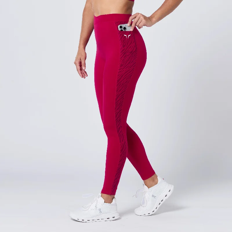 Simple Design Crossover Leggings 27" - Cerise