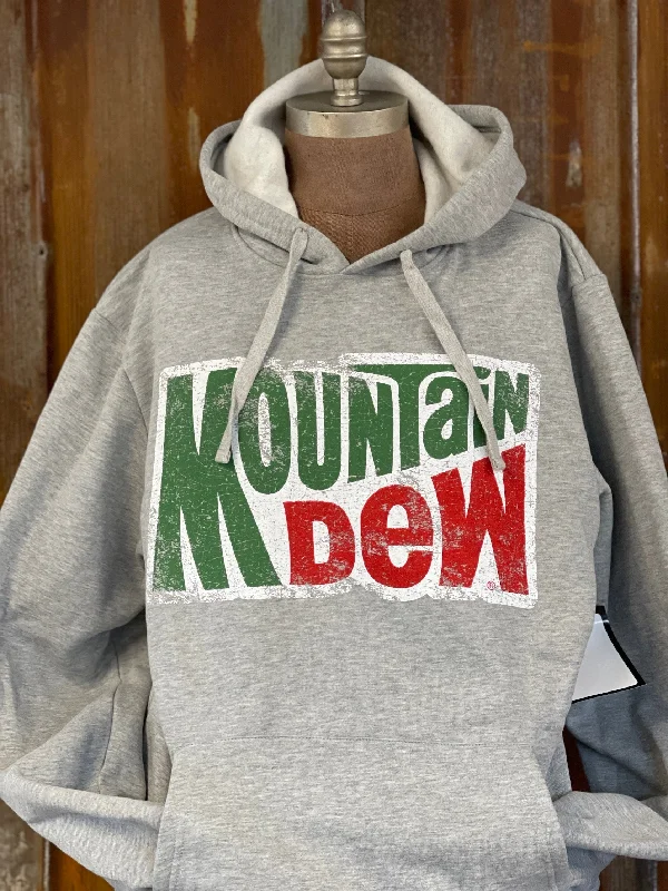 Retro Style Mountain Dew Hoodie- Heather Grey