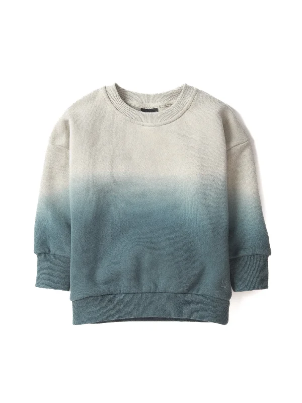Soft Layers Ombre Elevated Crewneck - Night Fall