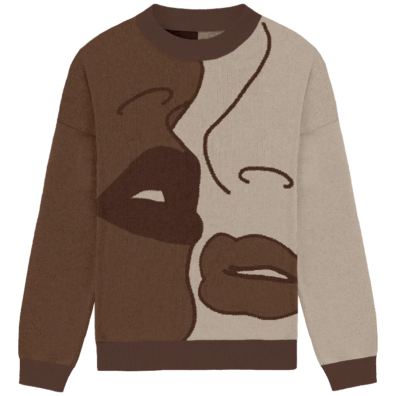 Celebrity Must-have Kissing Lips Knit Crewneck