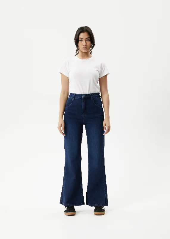 Sports Jumpsuit AFENDS Womens Marsha - Denim Slim Flared Jeans - Original Rinse