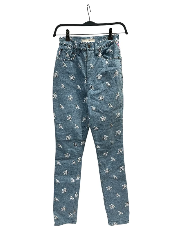 Printing decoration MARC JACOBS/Skinny Pants/25/All Over Print/Denim/IDG/ALLOVER EMBROIDERED FLOWERS
