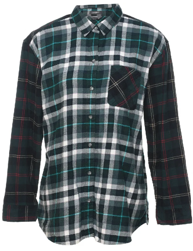 Cozy Chic Eddie Bauer 1990s Flannel Checked Shirt - M